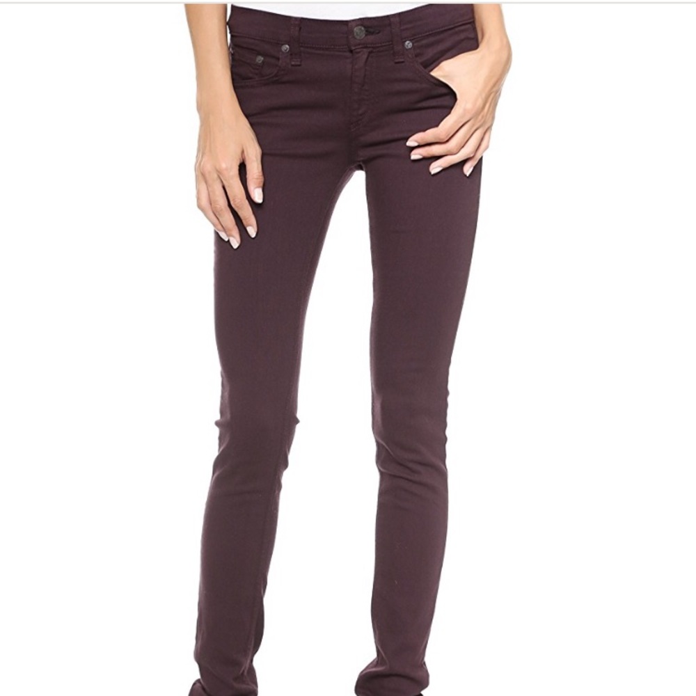 Rag & Bone Maroon Skinny Jeans